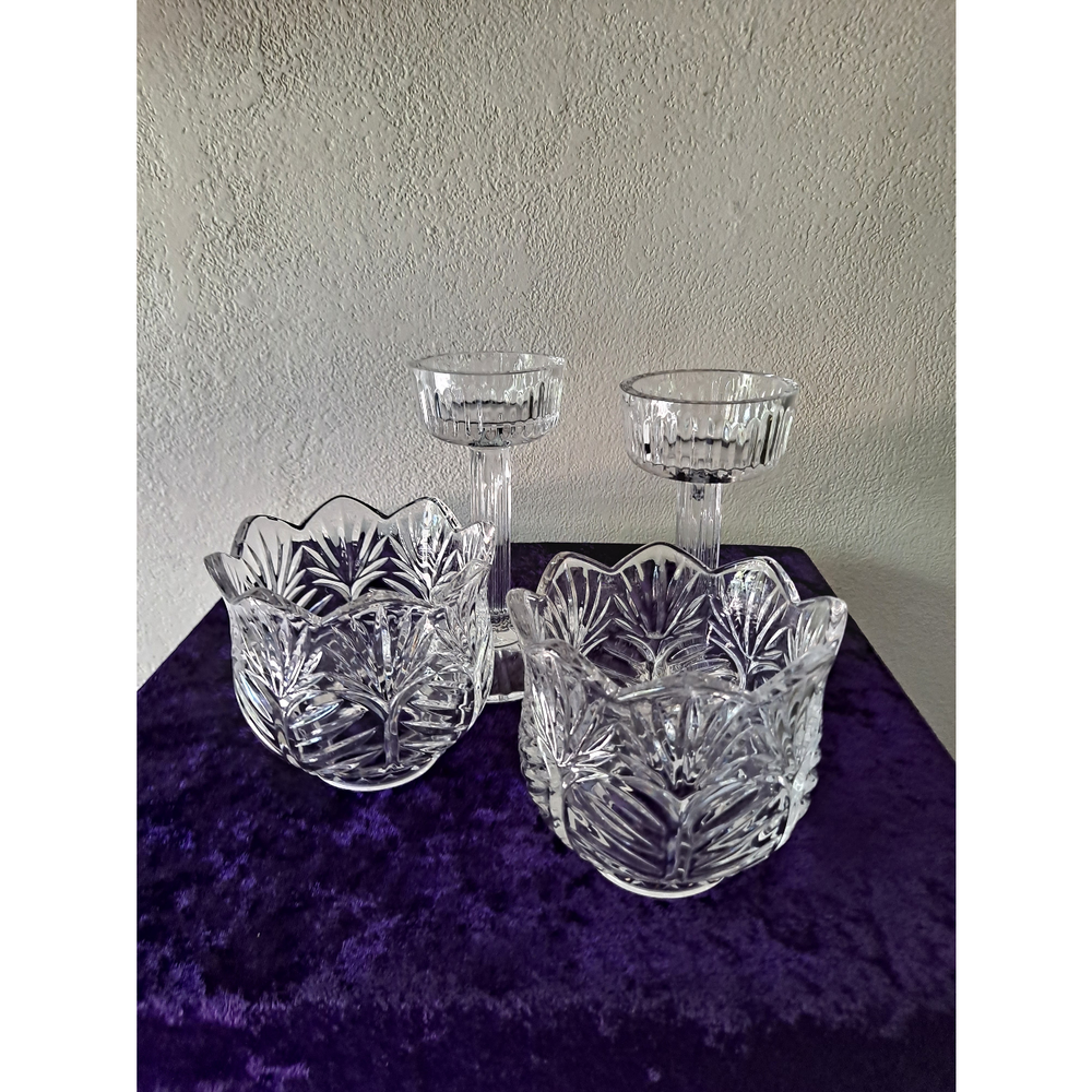 Vintage Crystal Taper & Votive Candle Holders